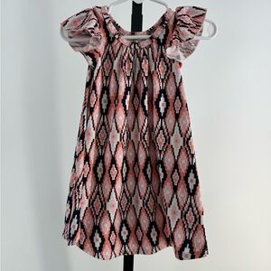 Dot Dot Smile Pink and Black Geometric Kids Dress size 12/24 months New with tag